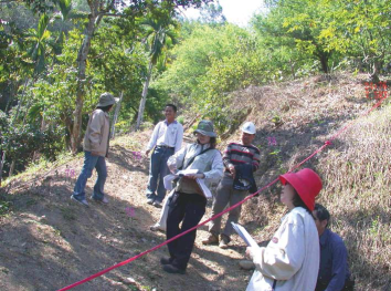 以塑膠繩標定路權範圍俾利查估作業進行